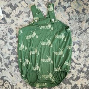 Kate Quinn Green Caterpillar Print Diaper Cover